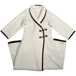 Vintage 70s Sears Full Length At Home Wear Fleece Sherpa Robe Size Medium